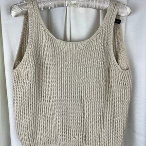 Moon&Madison women's knit sweater wrap tank 100% cotton XL cream